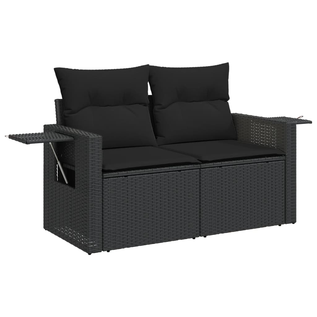sofasæt til haven 12 dele med hynder polyrattan sort