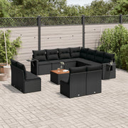 sofasæt til haven 12 dele med hynder polyrattan sort