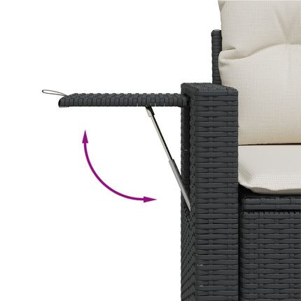 sofasæt til haven 10 dele med hynder polyrattan sort