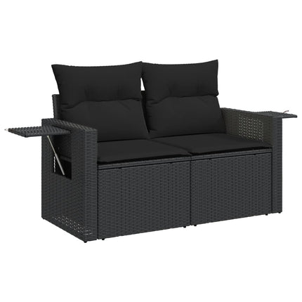 sofasæt til haven 9 dele med hynder polyrattan sort