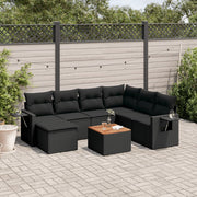 sofasæt til haven 8 dele med hynder polyrattan sort