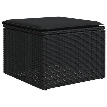 sofasæt til haven 7 dele med hynder polyrattan sort