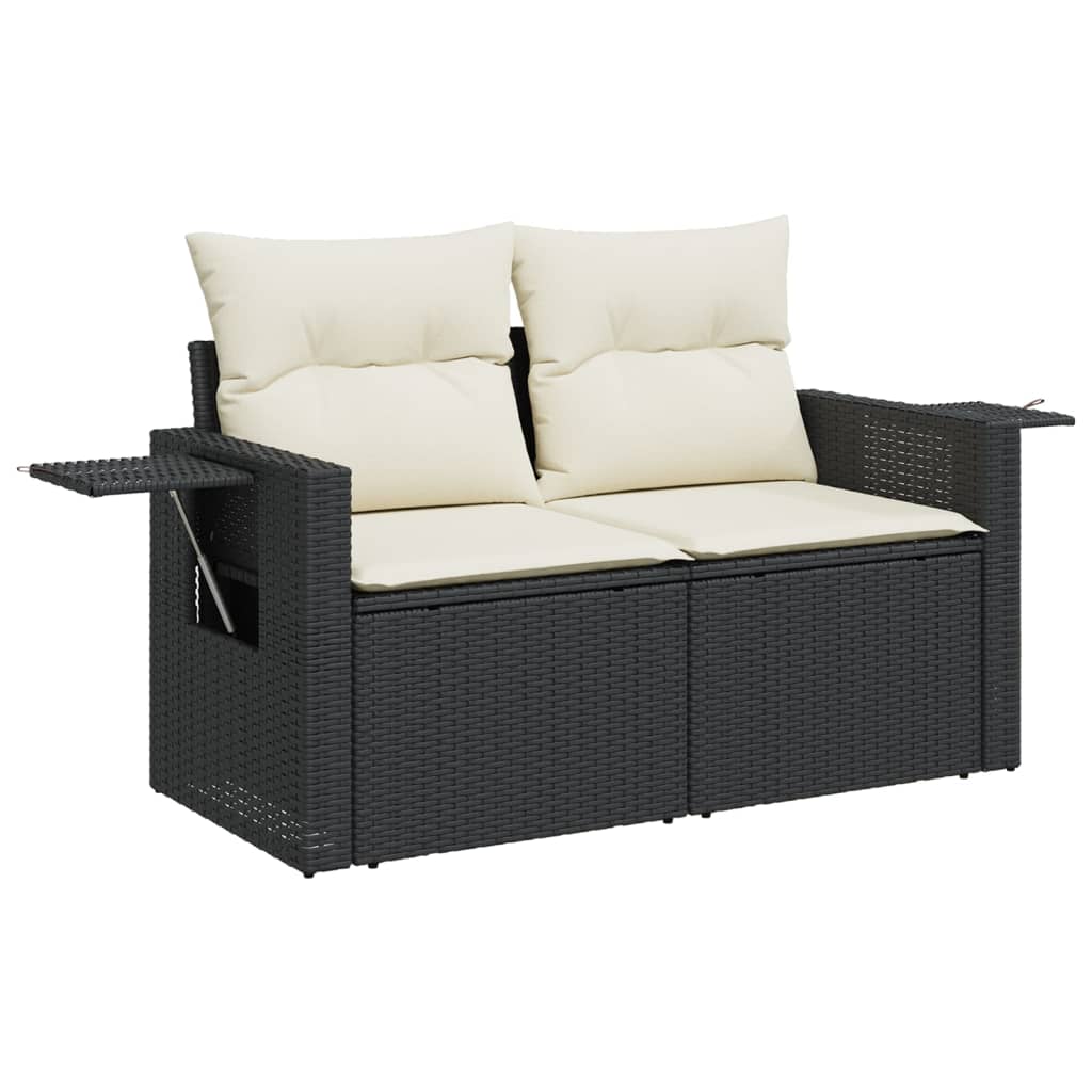 sofasæt til haven 11 dele med hynder polyrattan sort