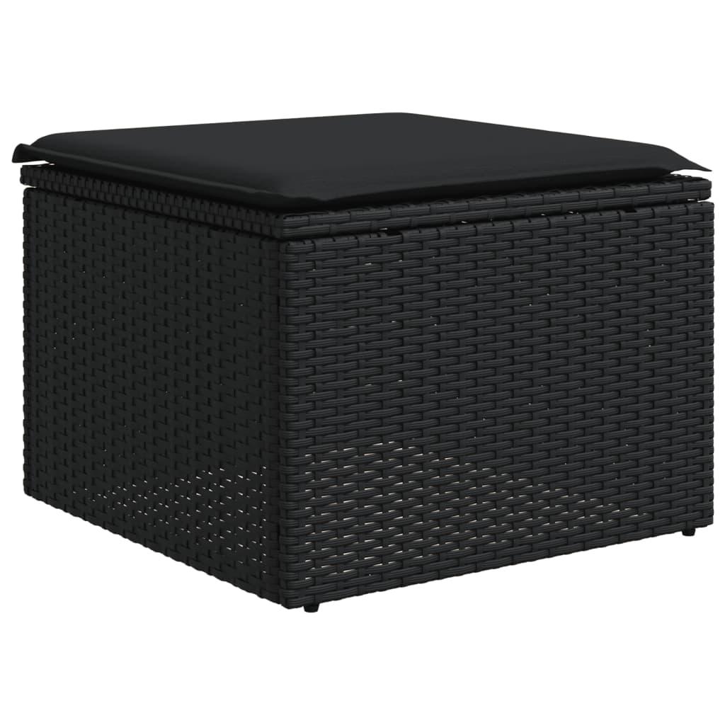 sofasæt til haven 10 dele med hynder polyrattan sort