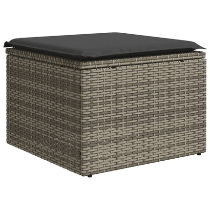 sofasæt til haven 10 dele med hynder polyrattan grå