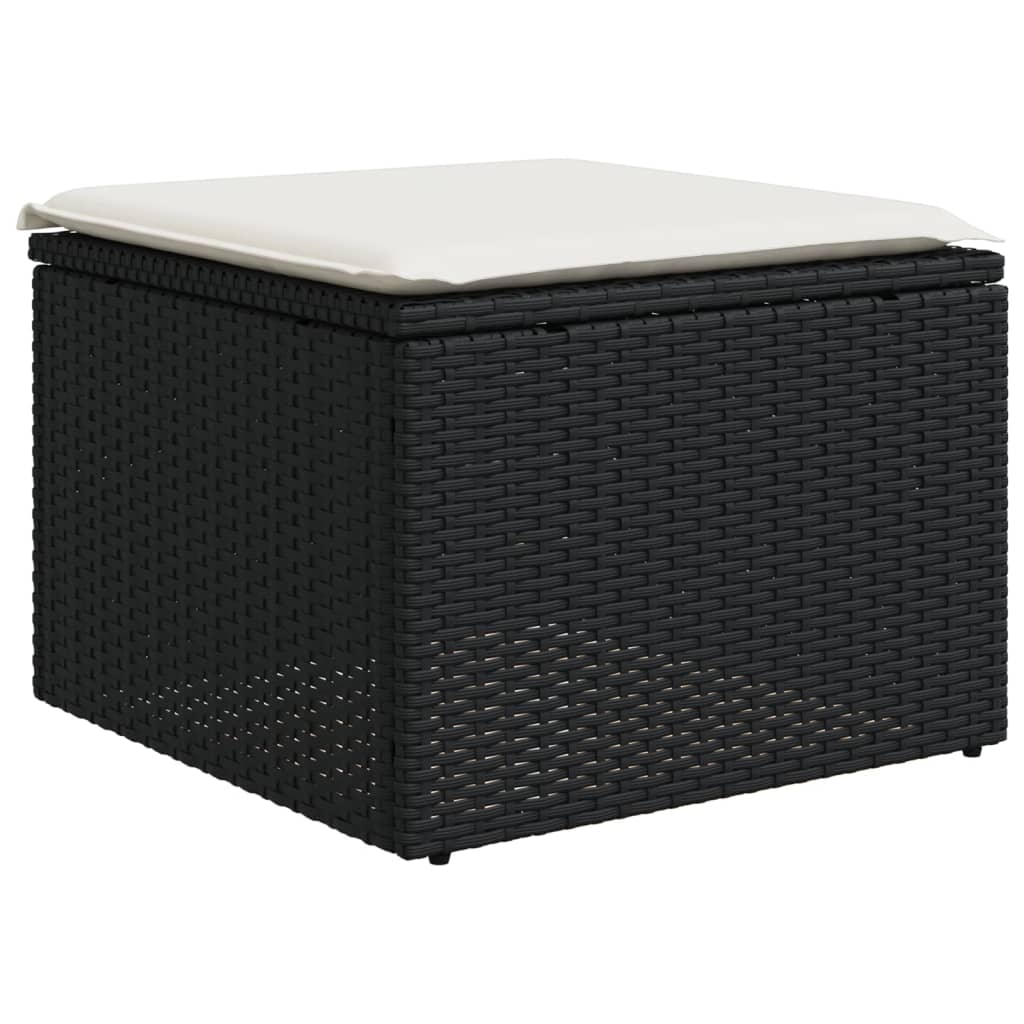 sofasæt til haven 11 dele med hynder polyrattan sort