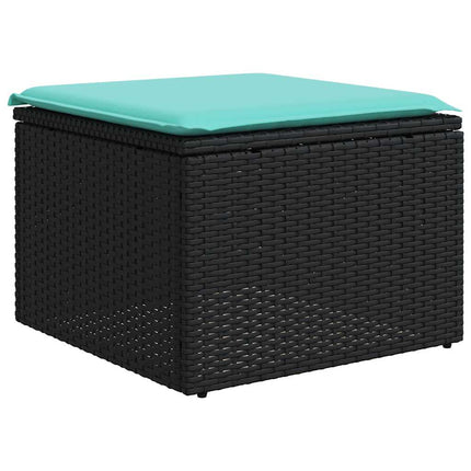 11-delt havesofasæt med hynder sort polyrattan
