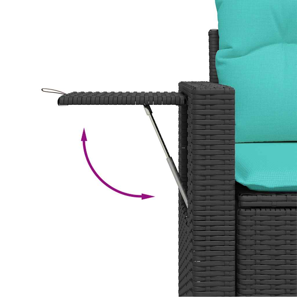14-delt havesofasæt med hynder sort polyrattan