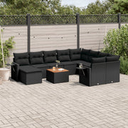 sofasæt til haven 11 dele med hynder polyrattan sort