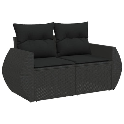 sofasæt til haven 9 dele med hynder polyrattan sort