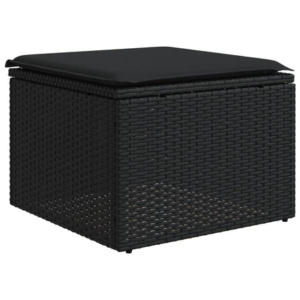 sofasæt til haven 7 dele med hynder polyrattan sort