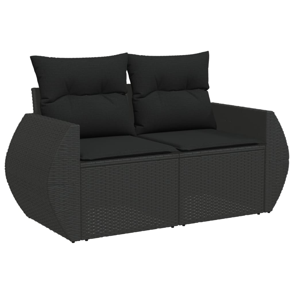 sofasæt til haven 8 dele med hynder polyrattan sort