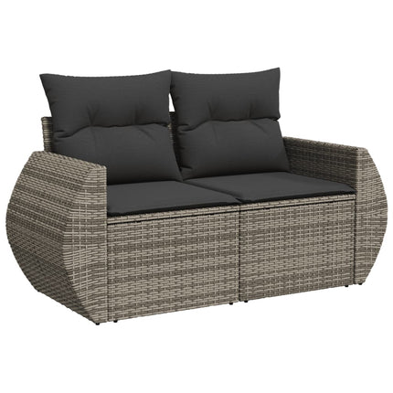 sofasæt til haven 10 dele med hynder polyrattan grå