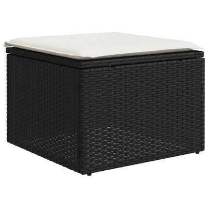 sofasæt til haven 7 dele med hynder polyrattan sort