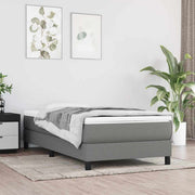 springmadras med pocketfjedre medium 120x190x20 cm stof mørkegrå