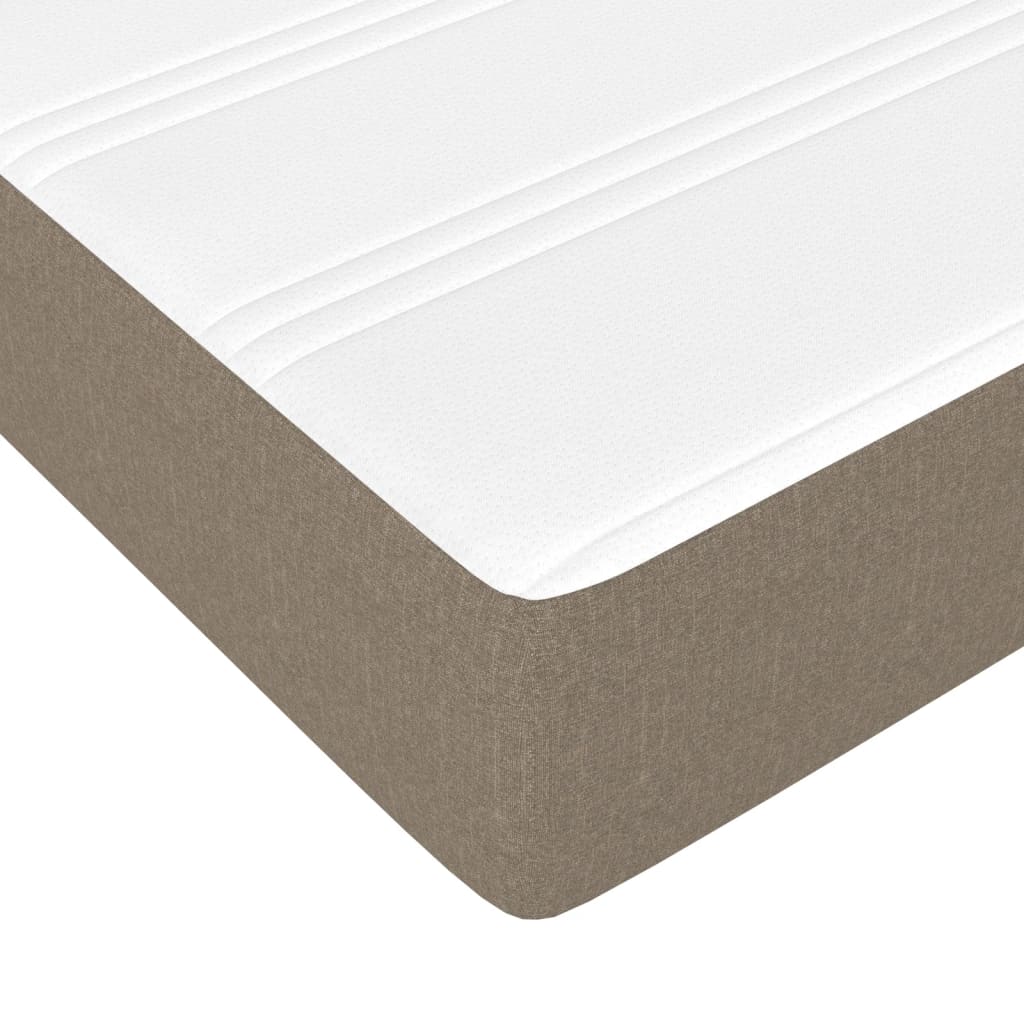 springmadras med pocketfjedre medium 120x190x20 cm stof gråbrun