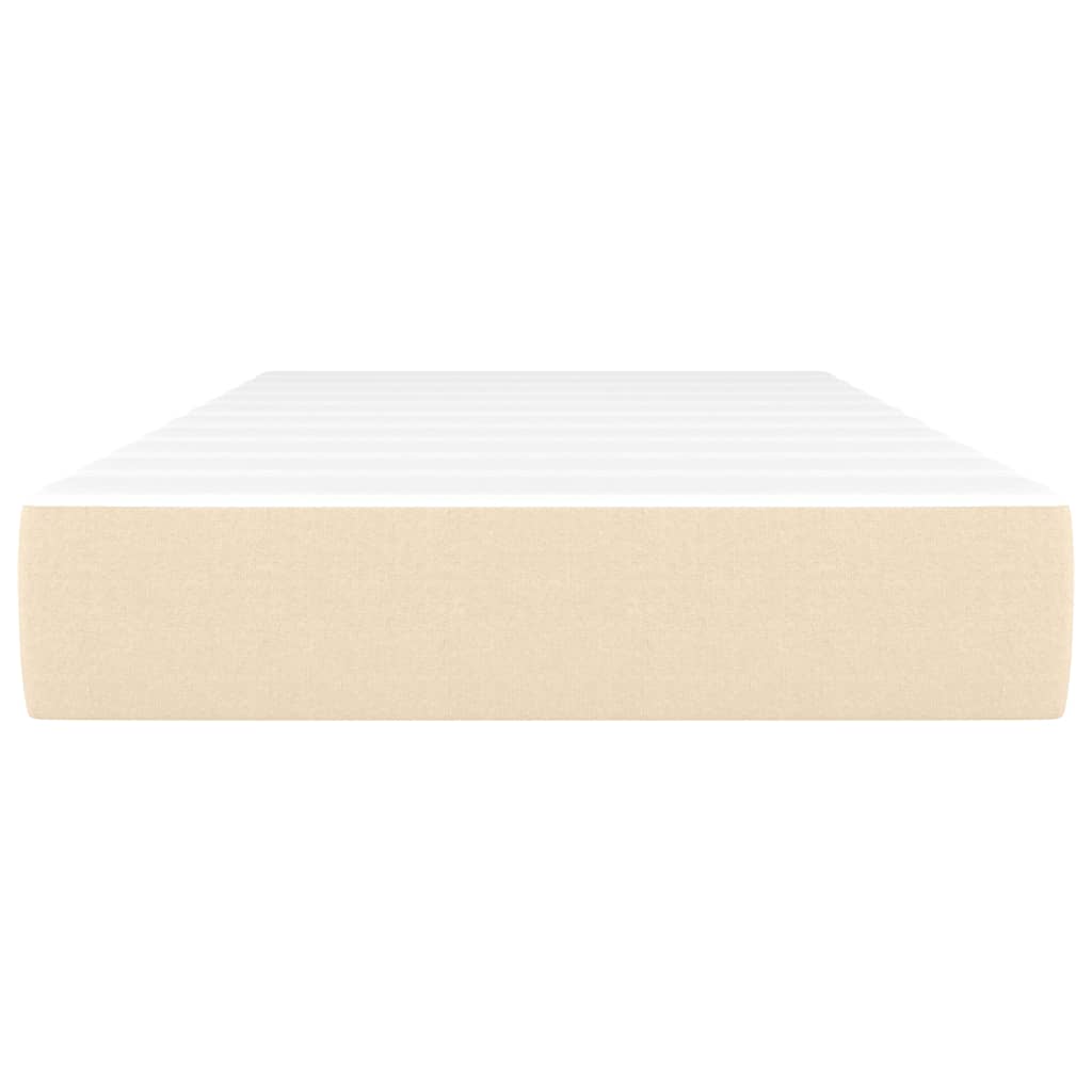 springmadras med pocketfjedre medium 120x190x20 cm stof cremefarvet