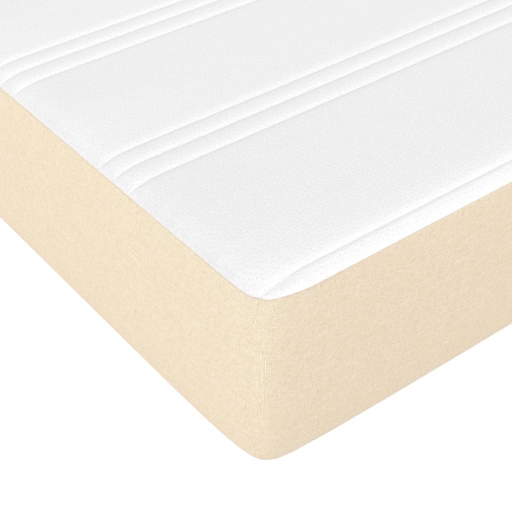 springmadras med pocketfjedre medium 120x190x20 cm stof cremefarvet