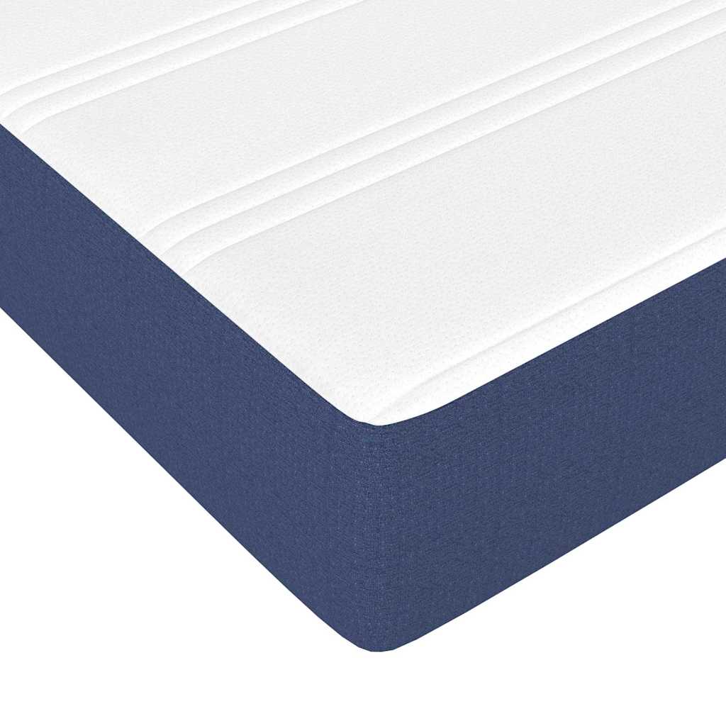 springmadras med pocketfjedre medium 120x190x20 cm stof blå