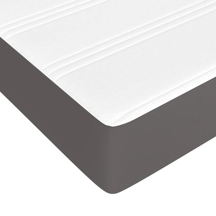 springmadras med pocketfjedre medium 120x190x20 cm kunstlæder grå