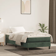 springmadras med pocketfjedre medium 120x190x20 cm fløjl mørkegrøn