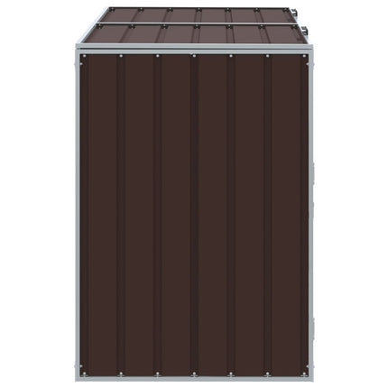 skraldespandsskjuler 144x81x113 cm 1 rum stål brun