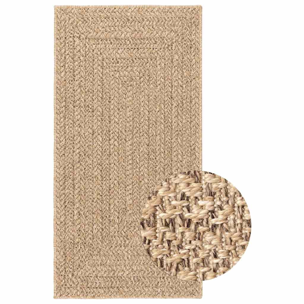 gulvtæppe ZIZUR 100x200 cm jute-look indendørs og udendørs