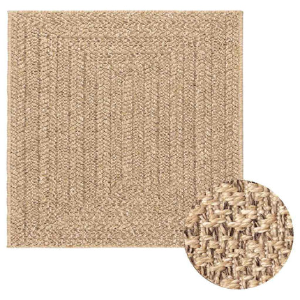 gulvtæppe ZIZUR 200x200 cm jute-look indendørs og udendørs