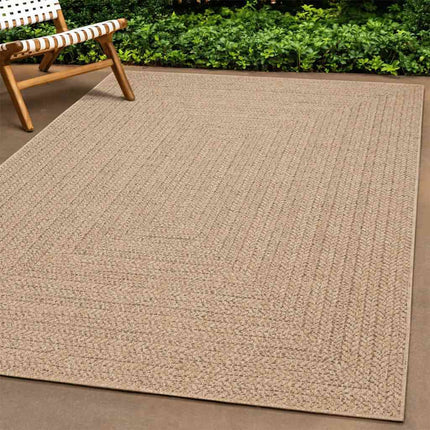 gulvtæppe ZIZUR 240x240 cm jute-look indendørs og udendørs