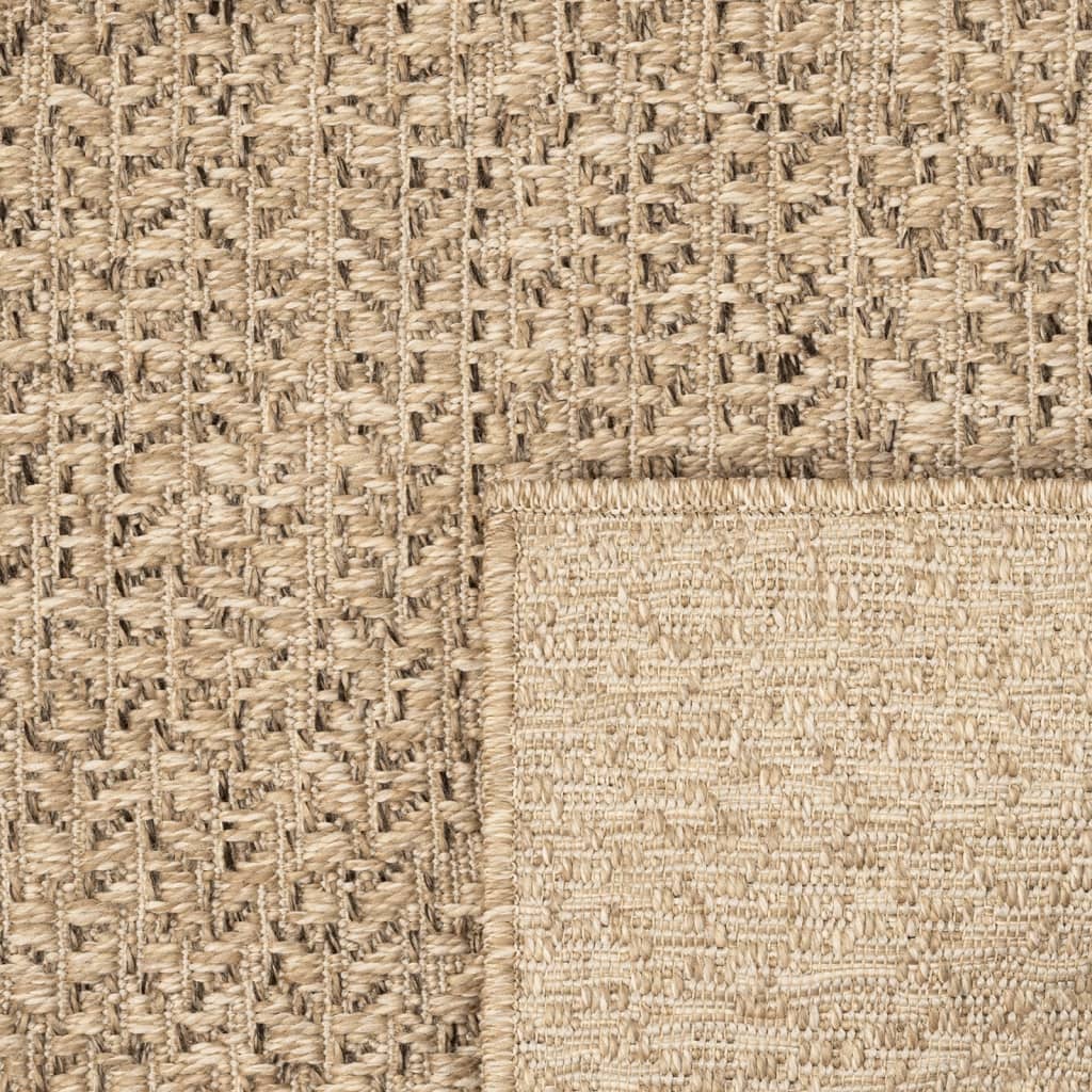 gulvtæppe ZIZUR 200x200 cm jute-look indendørs og udendørs