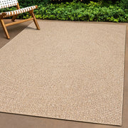 gulvtæppe ZIZUR 200x200 cm jute-look indendørs og udendørs
