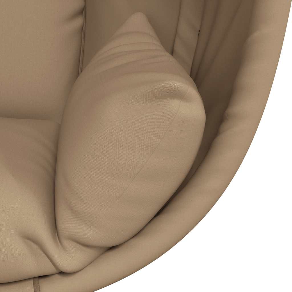 hængestol på stativ stof og stål gråbrun