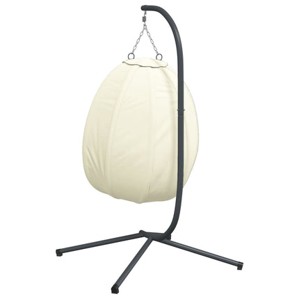 hængestol på stativ stof og stål beige