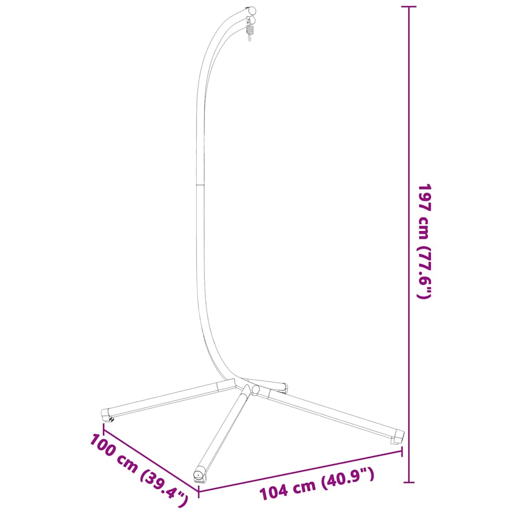 hængestolsstativ uden kurv antracit stål