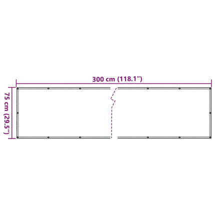 altanafskærmning 300x75 cm PVC antracitgrå