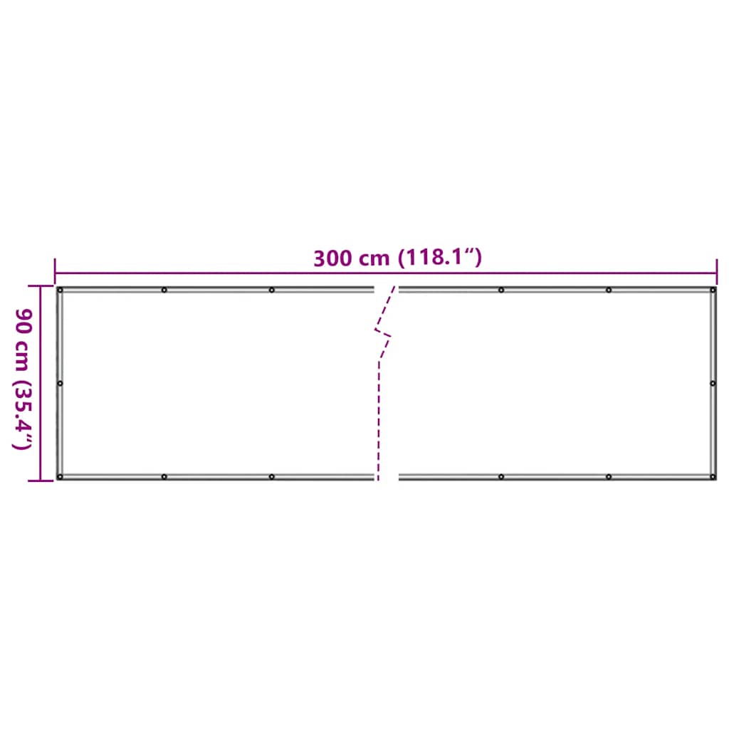 altanafskærmning 300x90 cm PVC antracitgrå