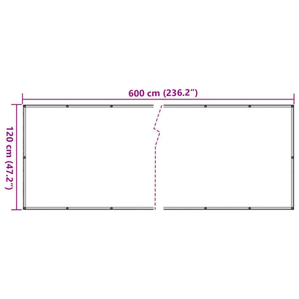 altanafskærmning 600x120 cm PVC grå