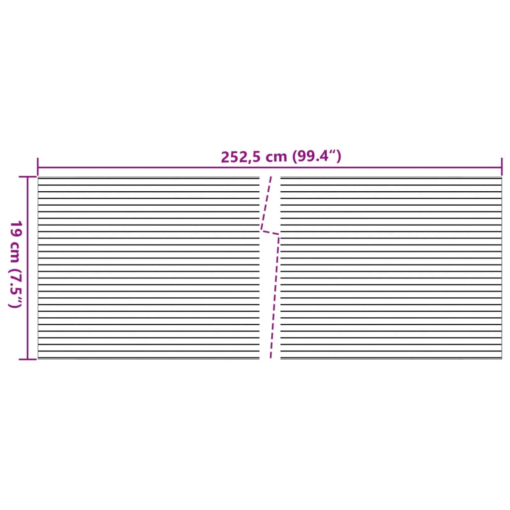 haveskærme 10 stk. 252,5x19 cm PVC grå