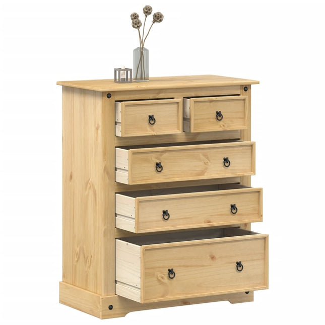 kommode Corona 92x48x114 cm massivt fyrretræ