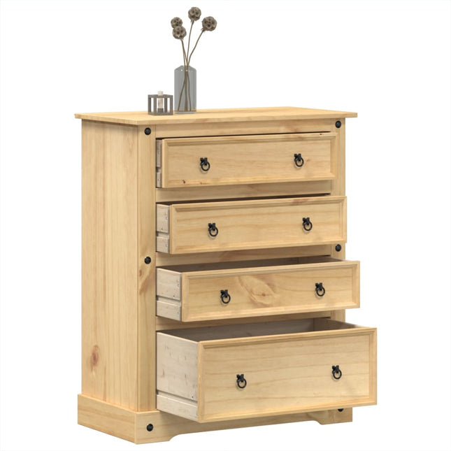 kommode Corona 92x48x114 cm massivt fyrretræ