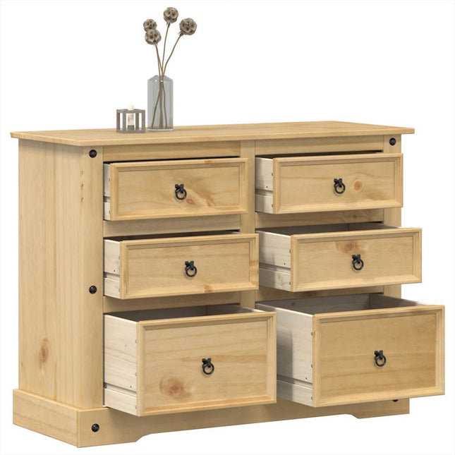 kommode Corona 112x48x91 cm massivt fyrretræ