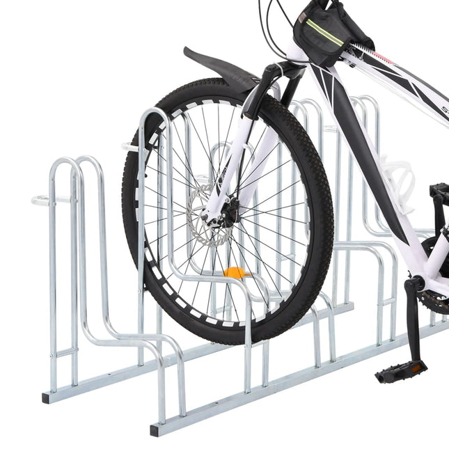 cykelstativ til 5 cykler fritstående galvaniseret stål