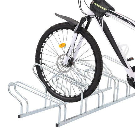 cykelstativ til 6 cykler fritstående galvaniseret stål