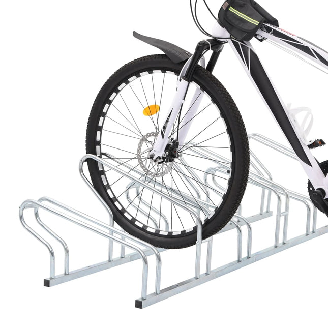 cykelstativ til 6 cykler fritstående galvaniseret stål