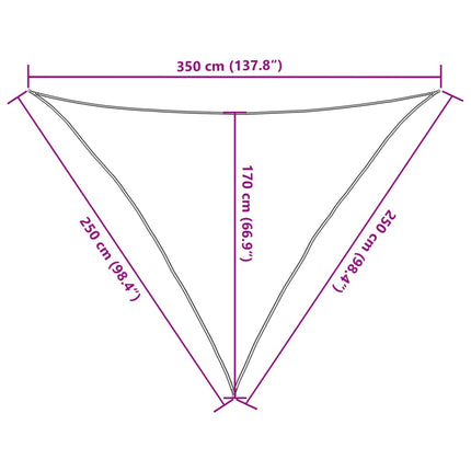 solsejl 2,5x2,5x3,5 m 160 g/m² trekantet HDPE lysegrå