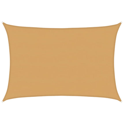 solsejl 5x7 m 160 g/m² HDPE rektangulær sandfarvet