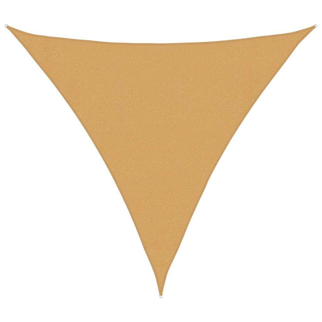 solsejl 3,6x3,6x3,6 m 160 g/m² trekantet HDPE sandfarvet