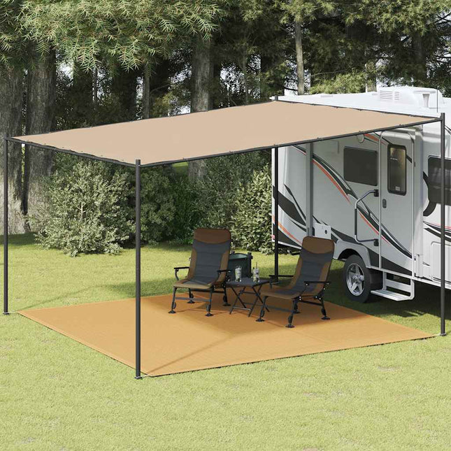 telttæppe 400x400 cm HDPE sandfarvet