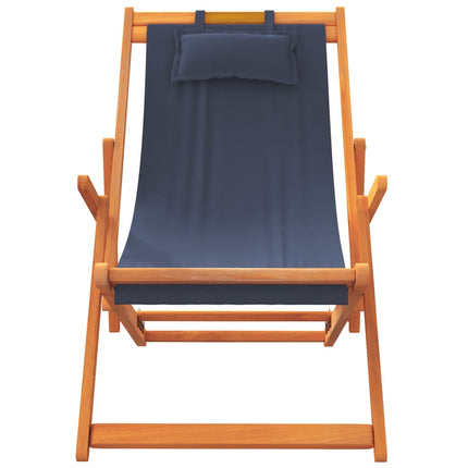 foldbare strandstole 2 stk. stof blå