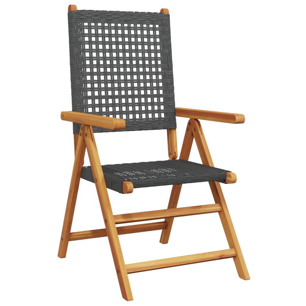 havestole 6 stk. med lænefunktion polyrattan sort